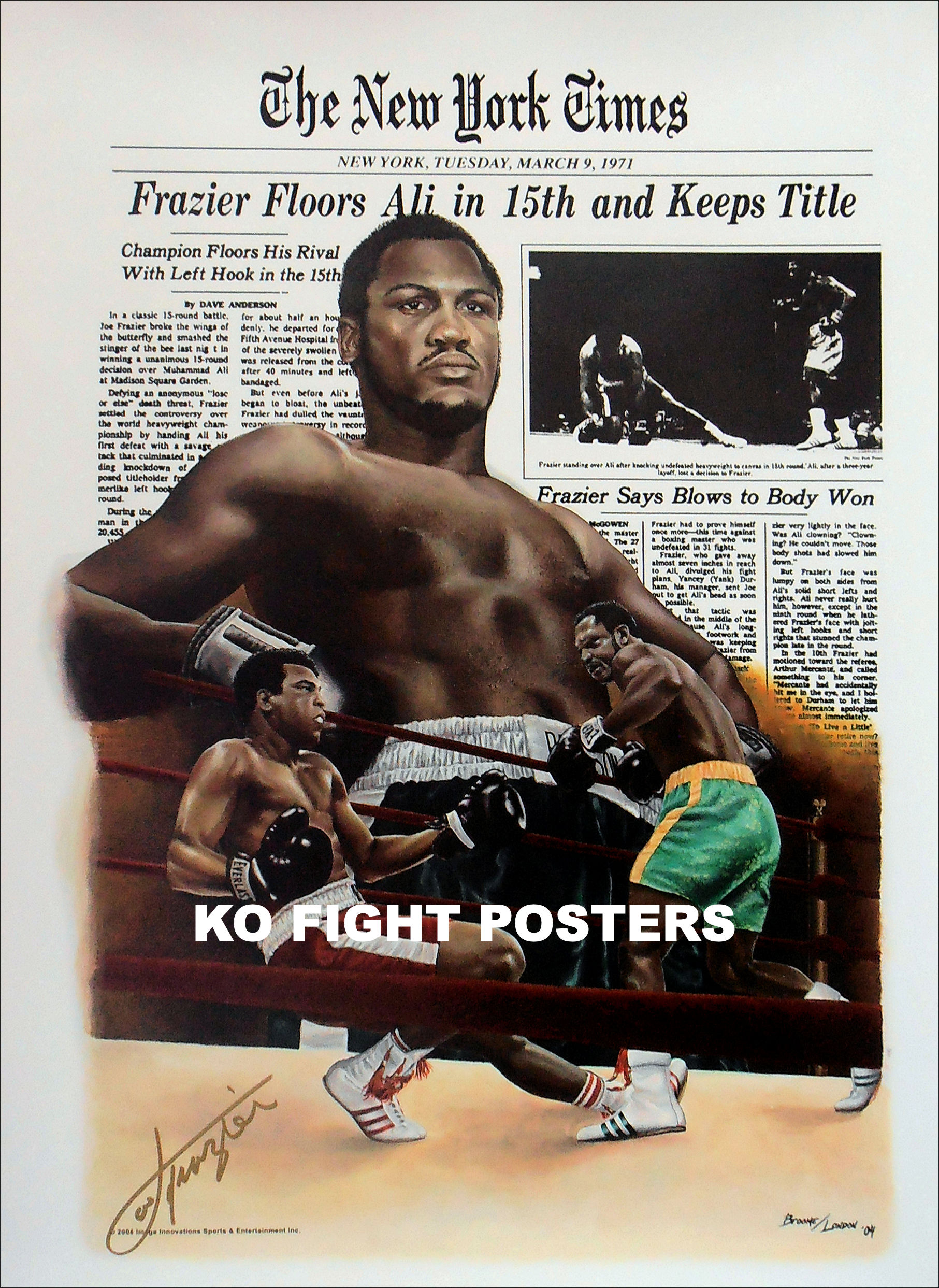 001 Joe Frazier vs Ali Boxing King Top Player 33"x24" Poster 