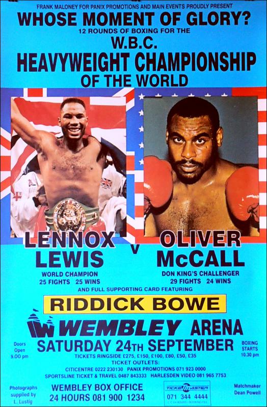 Lennox Lewis Oliver McCall Repro Poster 