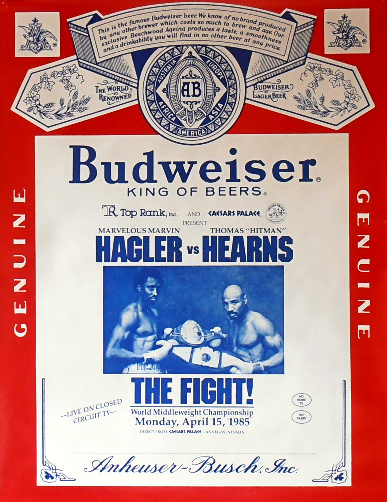  Hagler VS Hearns Boxing Poser: Posters & Prints