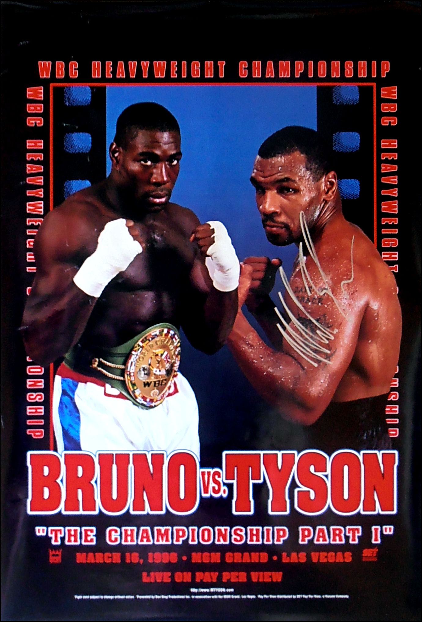 Tyson Vs Bruno Boxing Sport Poster WBA WBC Photo Fight Motivation On Ring Photo